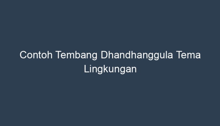 tembang dhandhanggula tema lingkungan