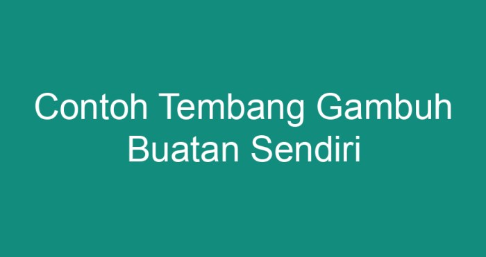 contoh tembang gambuh buatan sendiri