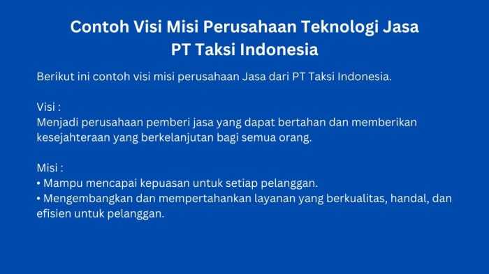 contoh visi misi perusahaan perdagangan terbaru