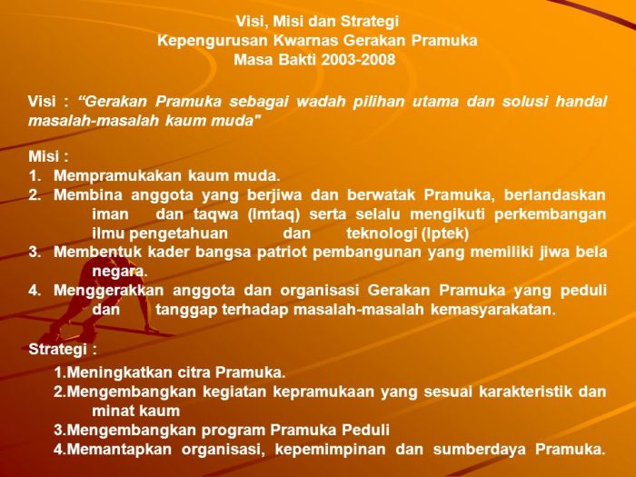 contoh visi misi pramuka terbaru