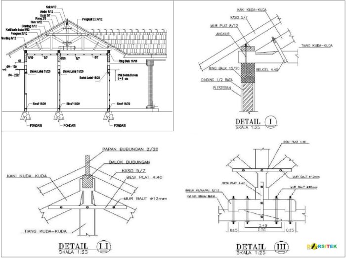 kuda struktur kayu konstruksi architechture atrium