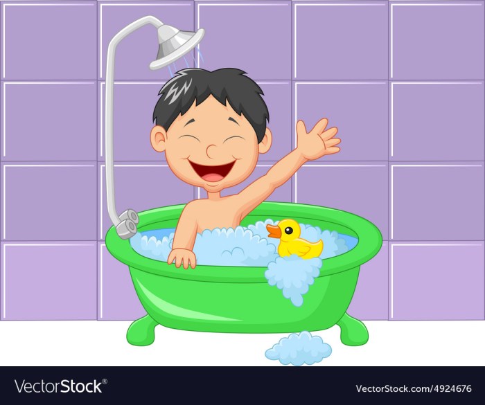 shower bath kids taking vector clipart vecteezy