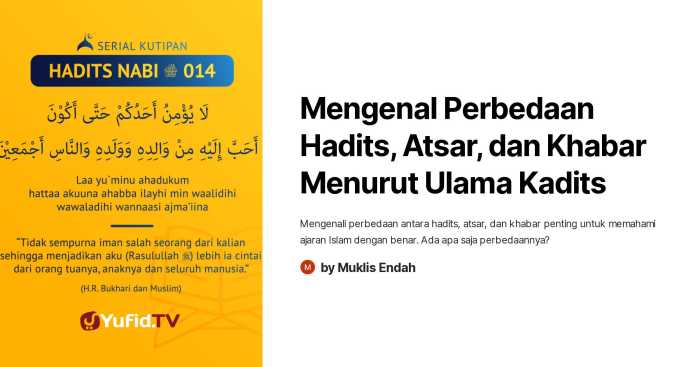 perbedaan hadits sunnah khabar dan atsar