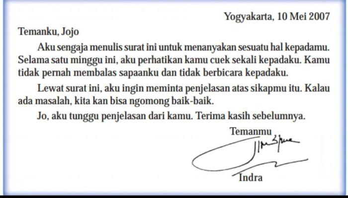 surat pribadi untuk adik