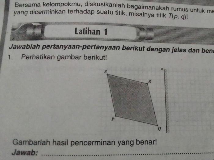 hasil pencerminan yang benar adalah