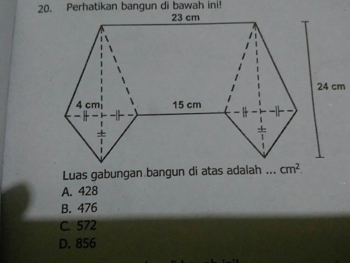 luas bangun datar di atas adalah