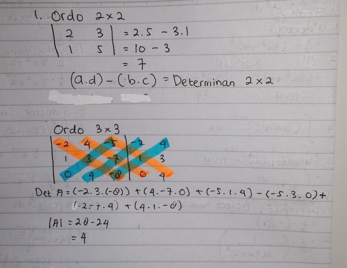 menghitung determinan matriks 3x3 terbaru