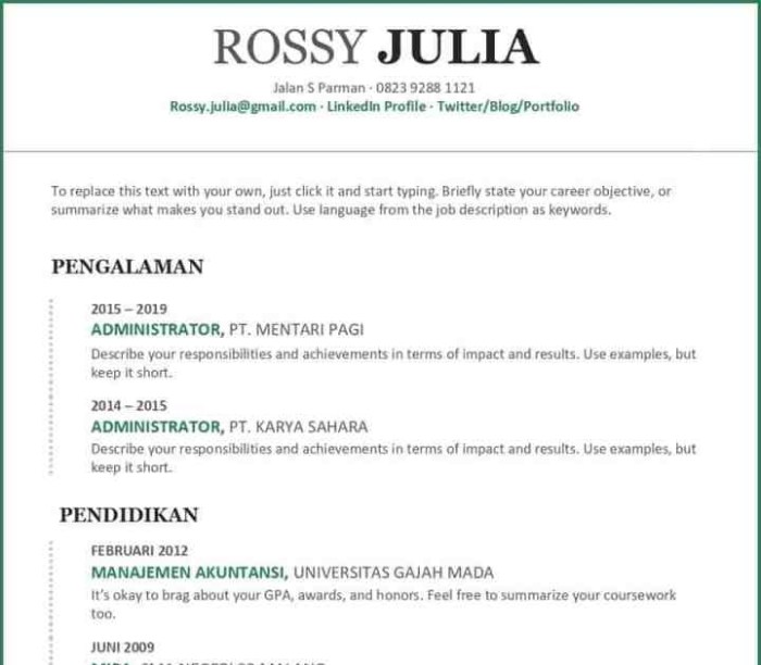 contoh cv guru matematika terbaru