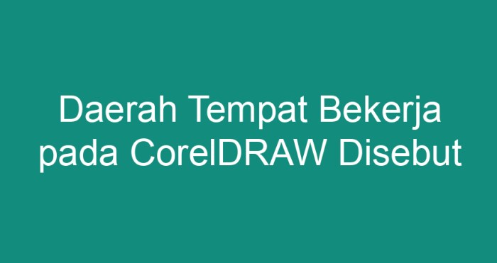 Daerah tempat bekerja pada coreldraw disebut