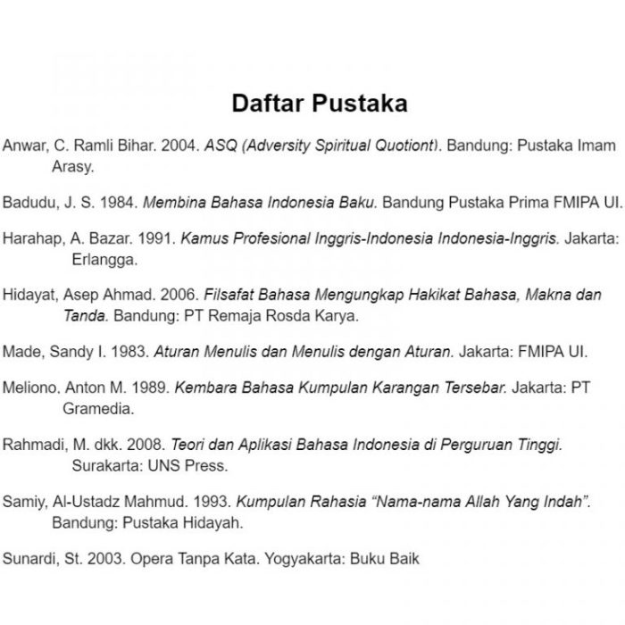 daftar pustaka laskar pelangi