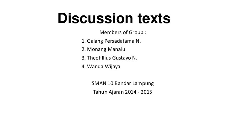 language features of discussion text