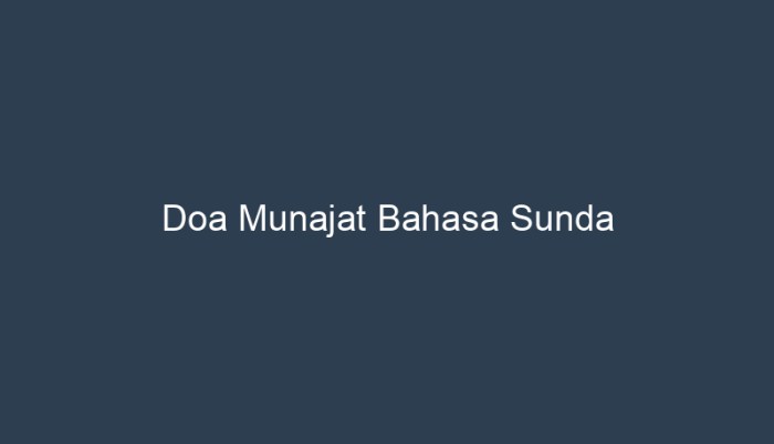 doa munajat bahasa sunda