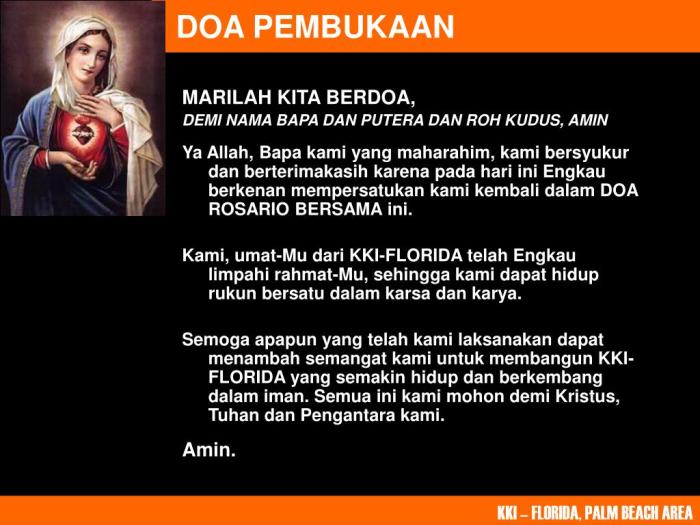 doa pembukaan doa rosario terbaru