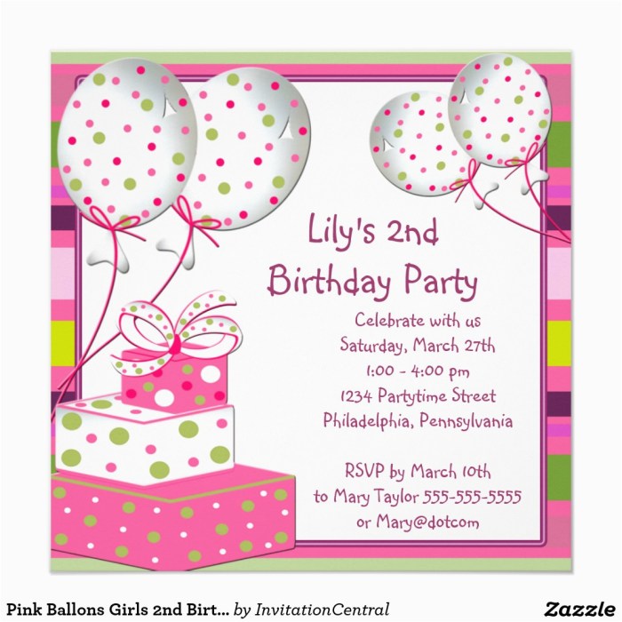 contoh invitation card birthday party terbaru