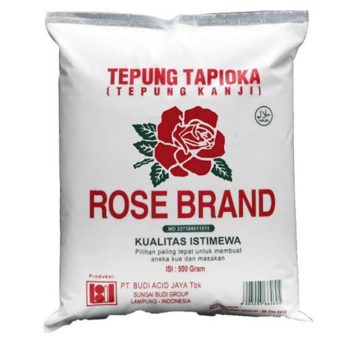 tepung tapioka kanji gram rosebrand mentah