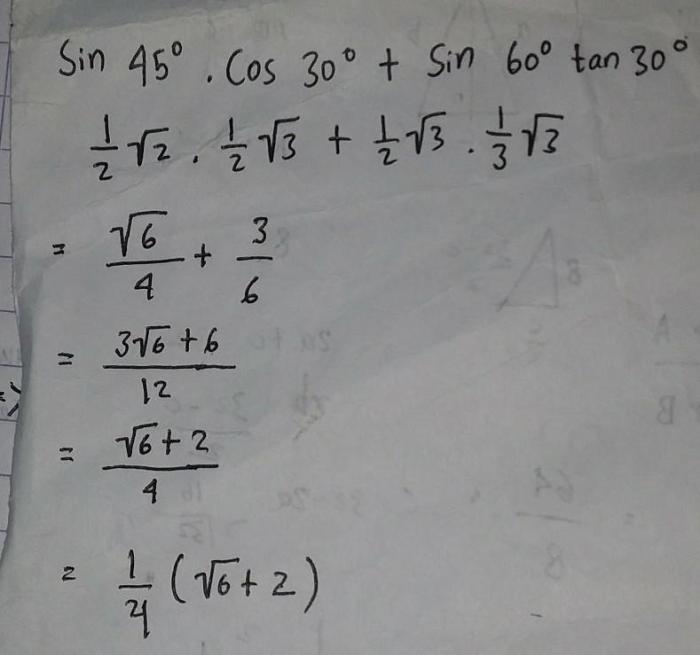 nilai sin 45 cos 15 cos 45 sin 15