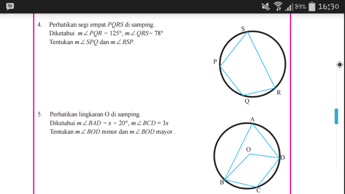 empat segi busur tali hitunglah adalah soal contoh panjang qrt brainly
