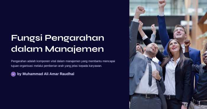 contoh pengarahan dalam manajemen