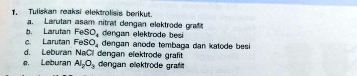 elektrolisis larutan ki reaksi logam alkali asam brainly menghasilkan elektroda katoda nacl kegunaan terjadi elektrode katode lemari penggunaan utama tembaga