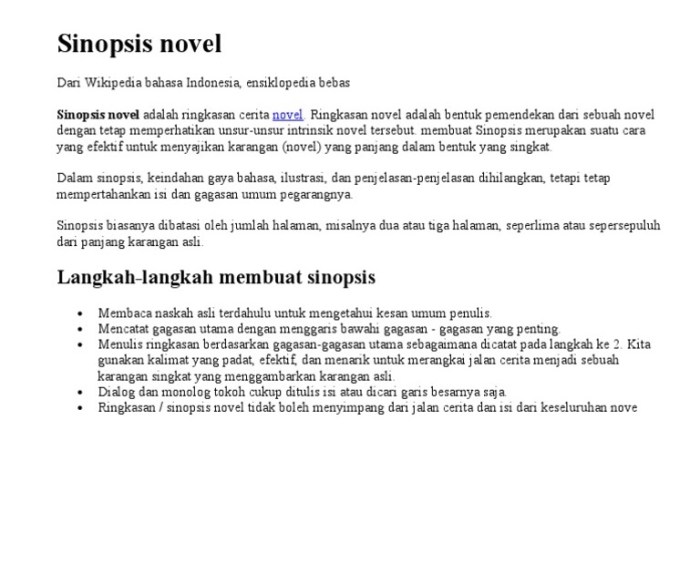 pengertian sinopsis fungsi langkah terlengkap