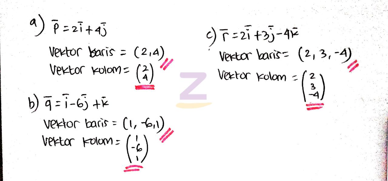 contoh soal vektor baris