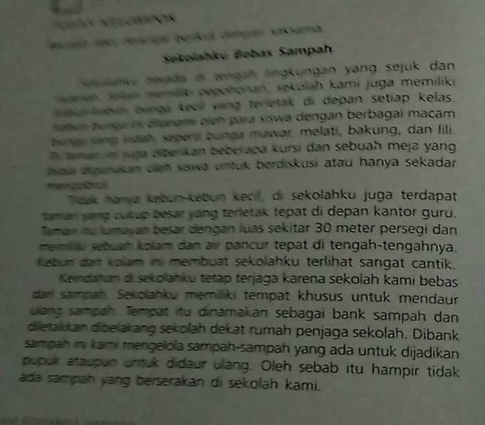 lingkungan kebersihan karangan deskripsi teori landasan penelitian