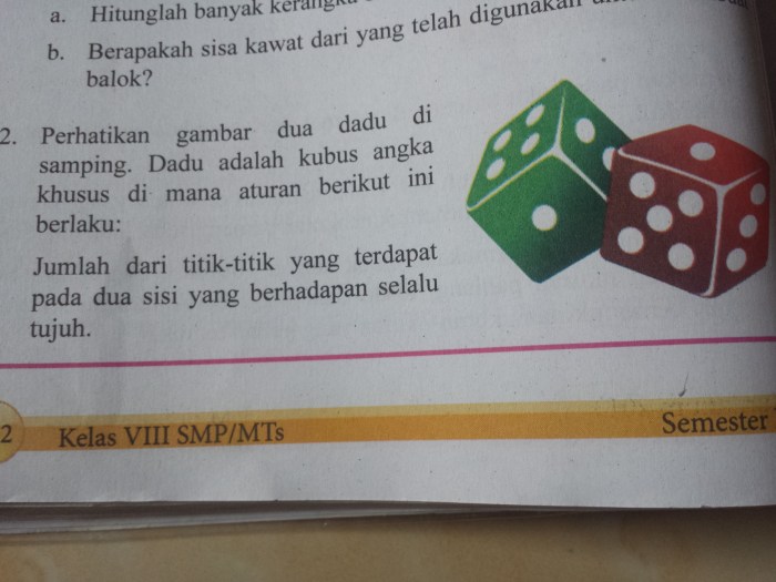 perhatikan gambar dua dadu di samping terbaru