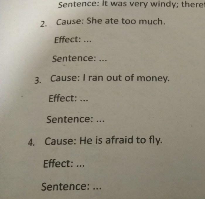 contoh soal cause and effect terbaru