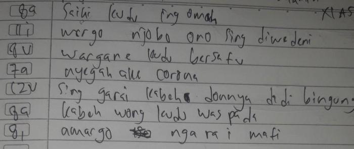 contoh tembang gambuh buatan sendiri