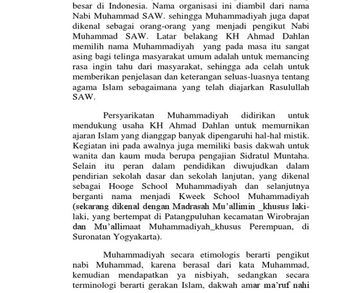 Pertanyaan tentang kepribadian muhammadiyah