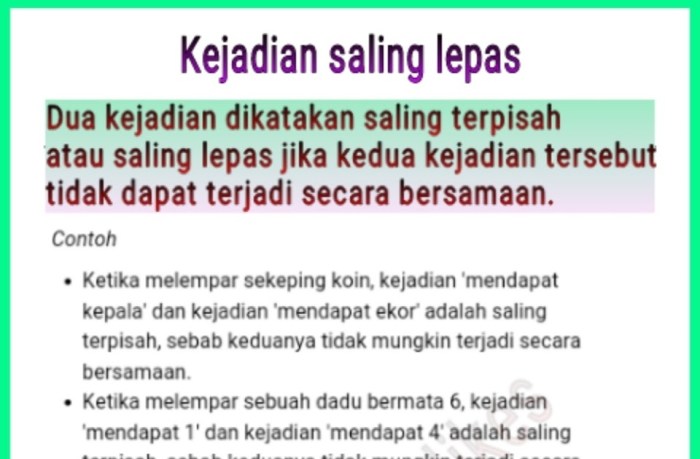 contoh soal kejadian saling bebas terbaru