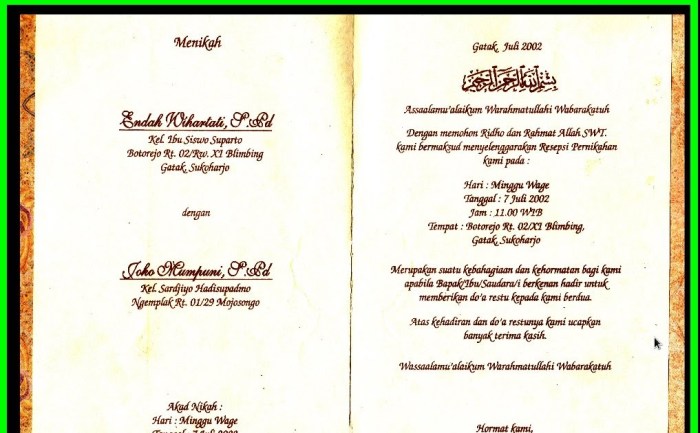 surat undangan pernikahan bahasa jawa terbaru