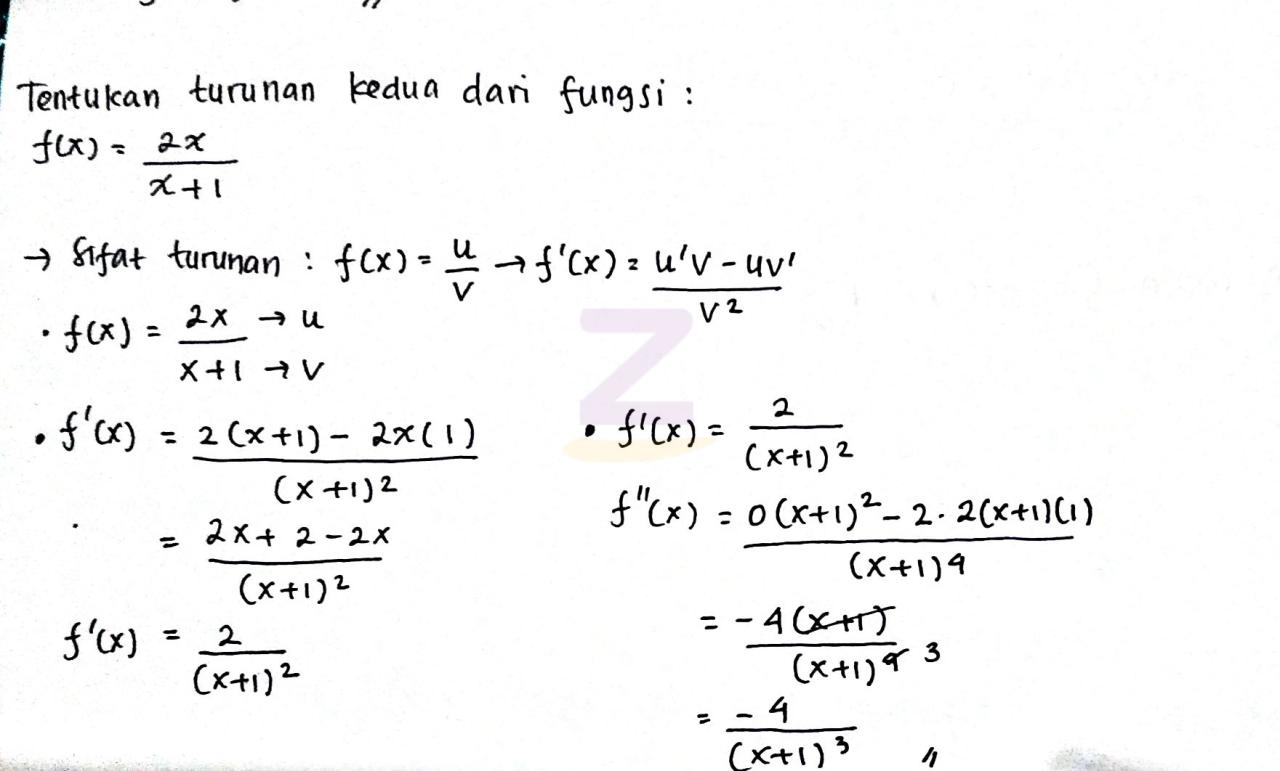 Tentukan turunan dari setiap fungsi berikut