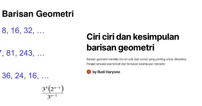 ciri ciri barisan geometri terbaru