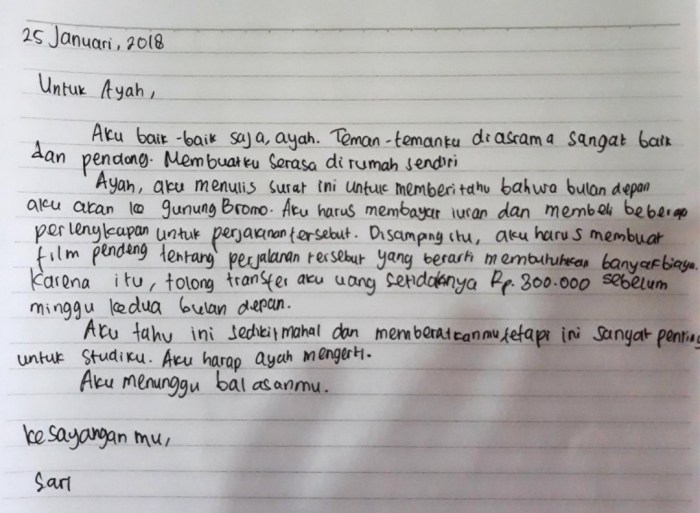 personal letter untuk sahabat terbaru