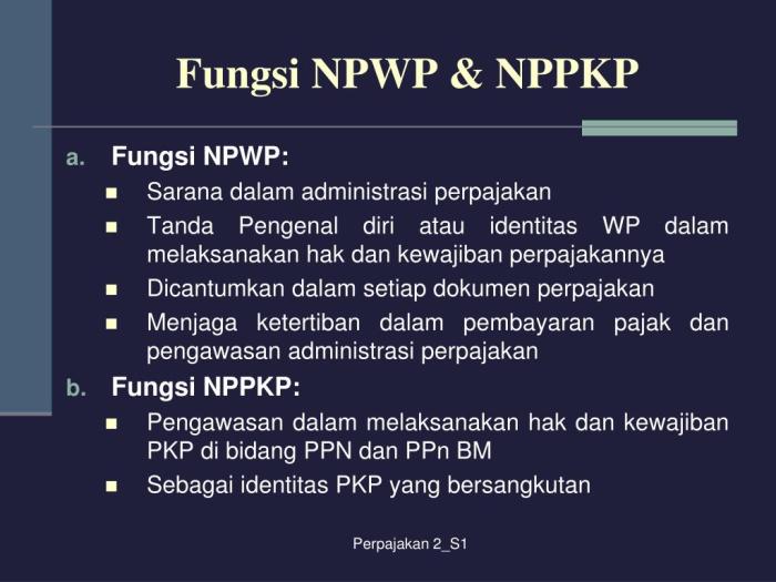 npwp fungsi kup