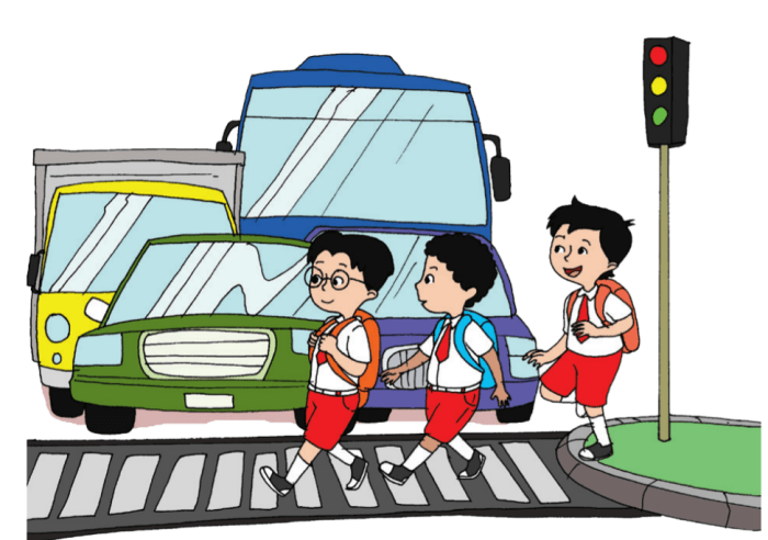 Gambar menaati peraturan lalu lintas kartun