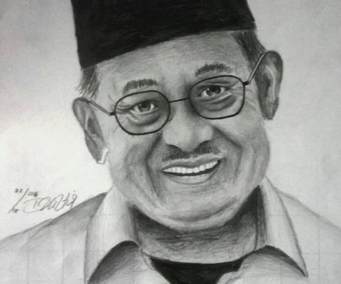 gambar karikatur bj habibie hitam putih terbaru