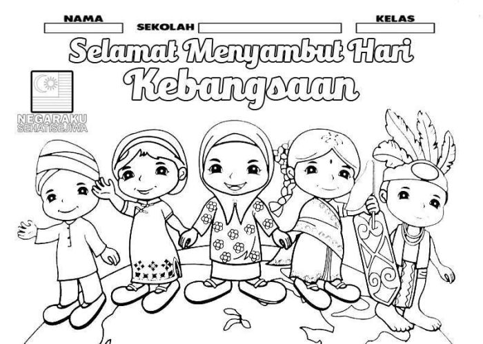 sketsa gambar hari kemerdekaan