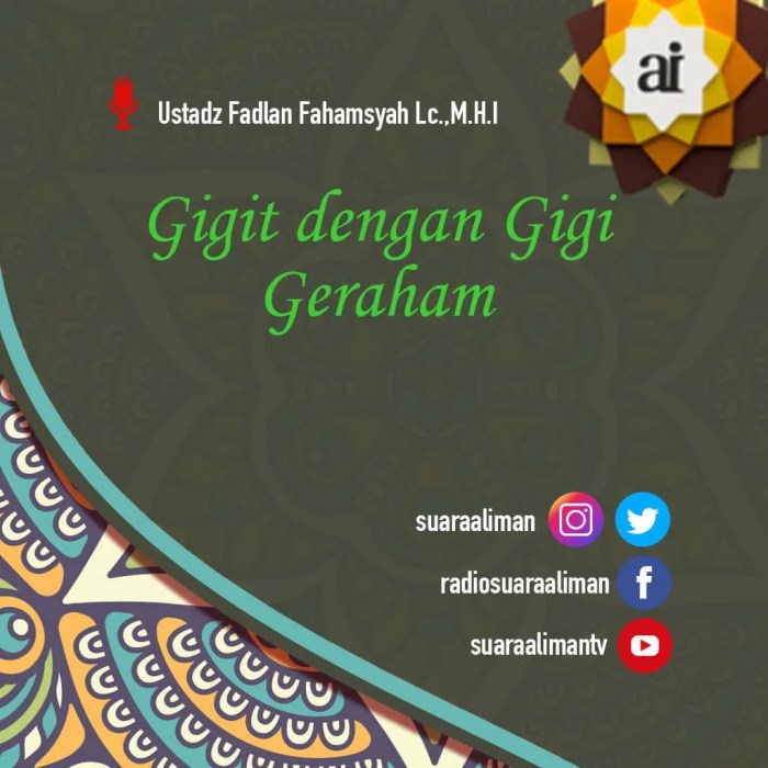 gigitlah sunnah dengan gigi geraham