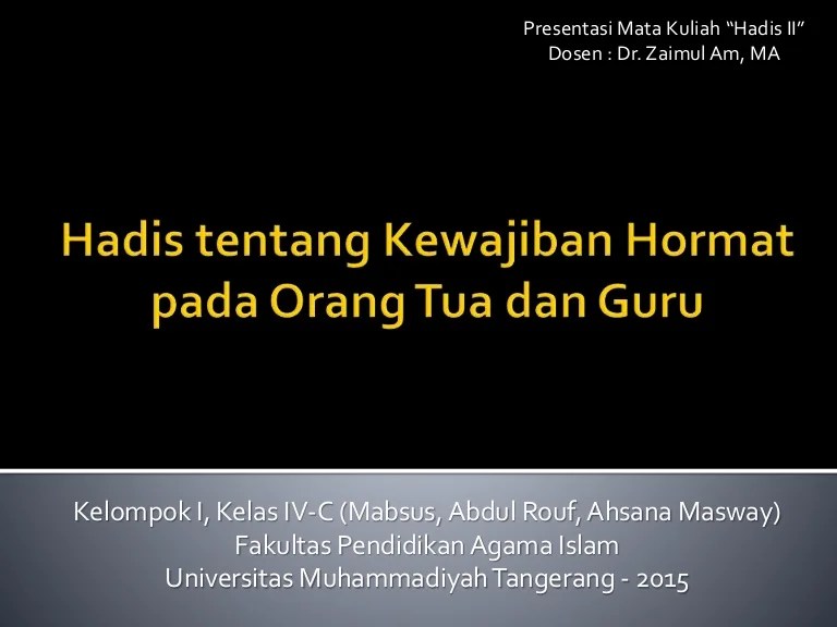 hadits hormat kepada guru terbaru