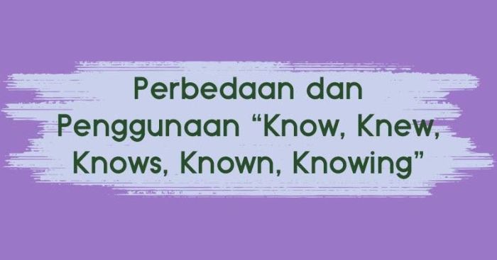 perbedaan know dan knows terbaru