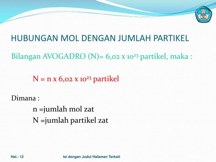 hubungan mol dengan jumlah partikel terbaru