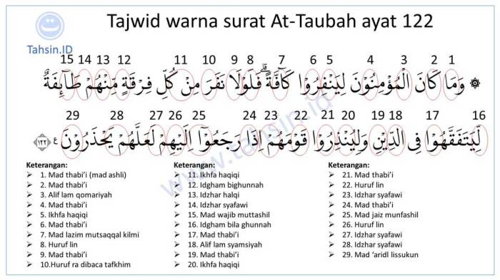 surat taubah ayat arti tajwid masrozak konsep biru