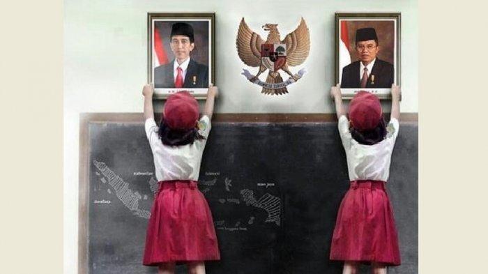 Pemasangan foto presiden dan wakil presiden