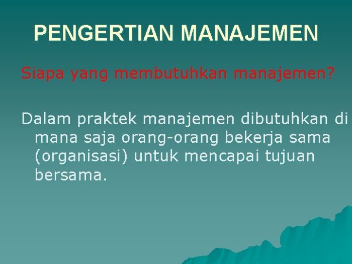 siapa yang membutuhkan manajemen