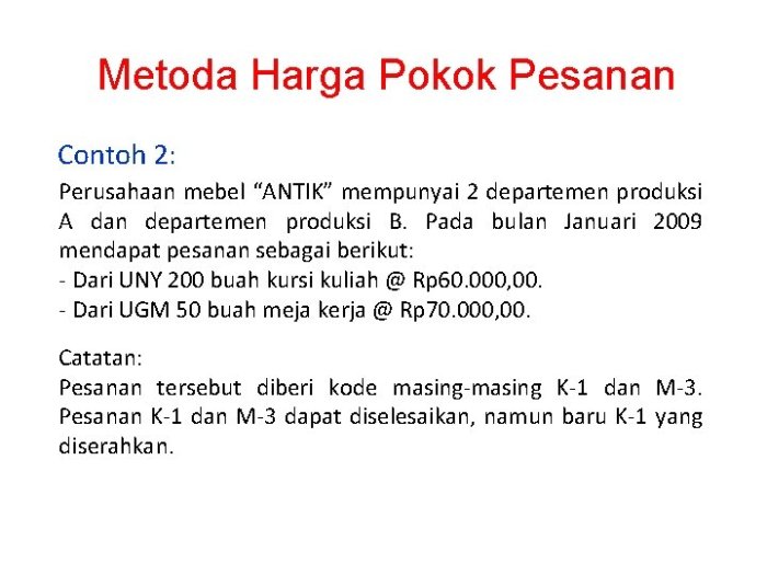 contoh soal harga pokok pesanan terbaru