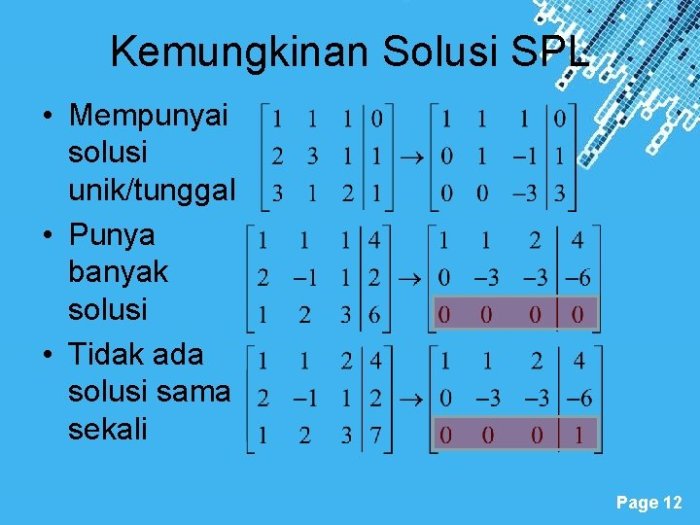 solusi sistem persamaan linear terbaru