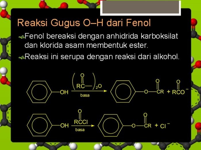 reaksi fenol dengan fecl3