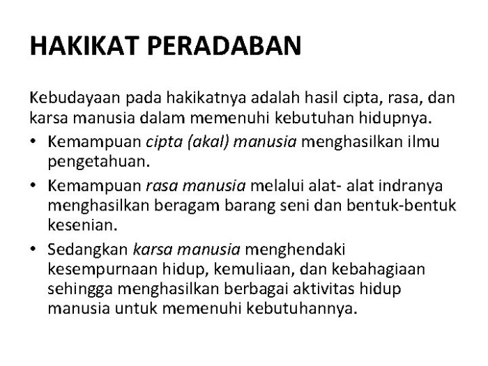 cipta karsa rasa karya pikiran hati menamakan falsafah tekad tiga hidup tridaya unsur